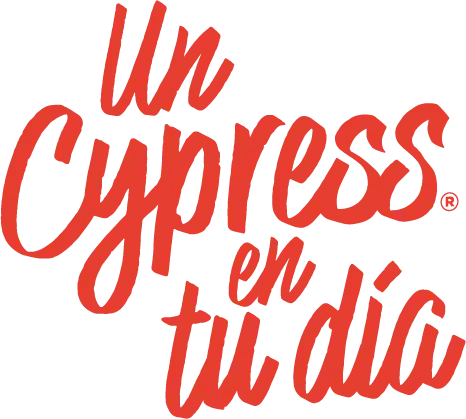 Logo de cypress en tu dia color rojo sin fondo